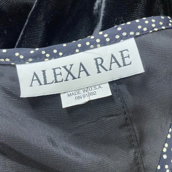 Vintage Alexa Rae Womens Velvet Tulle Belt Patchwork Hem Sleeveless Dress - Picture 8 of 10